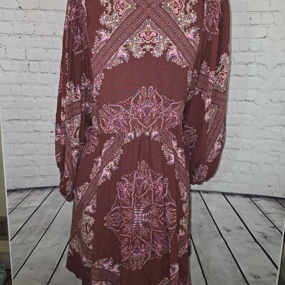 Free People "Girl Talk" Printed Tunic Top Size M - Picture 4 of 6